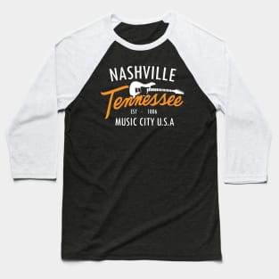 Nashville TN, Guitar Tee, Country Music, Music City USA Baseball T-Shirt